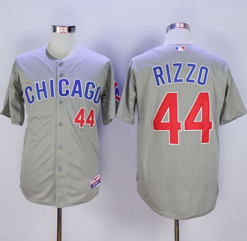 Cubs #44 Anthony Rizzo Grey Cool Base Stitched MLB Jersey - Click Image to Close